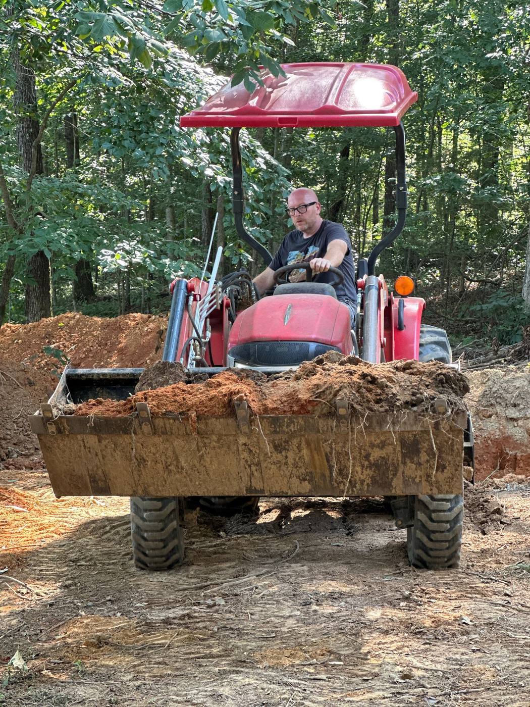 Grading and moving earth on the property